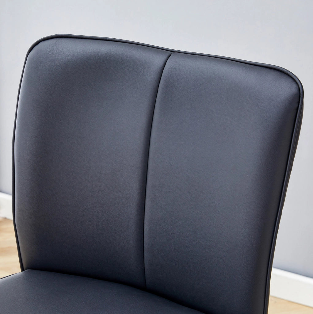 Sgabello da bar 54x54x51 cm con schienale ergonomico in PU e metallo nero e argento