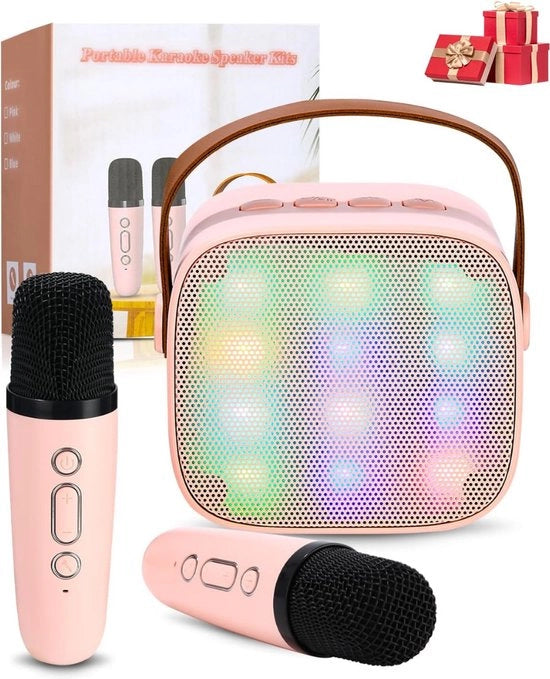 Impianto Karaoke - Sistema Karaoke - Karaoke Portatile Bluetooth - Microfoni a Batteria Senza Fili - Effetti di Modulazione della Voce