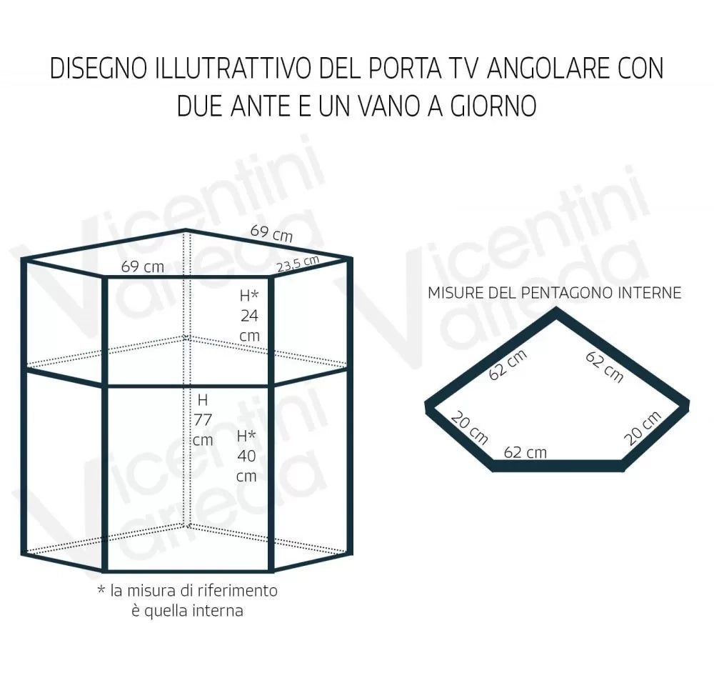 Porta tv in legno 2 ante shabby bianco anticato con decoro 72x63x80 - Mobili 2G