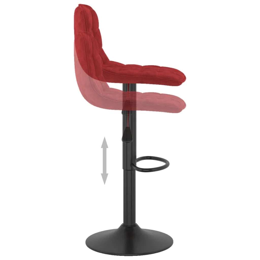 Sgabelli da Bar 2 pz Rosso Vino in Velluto 333997