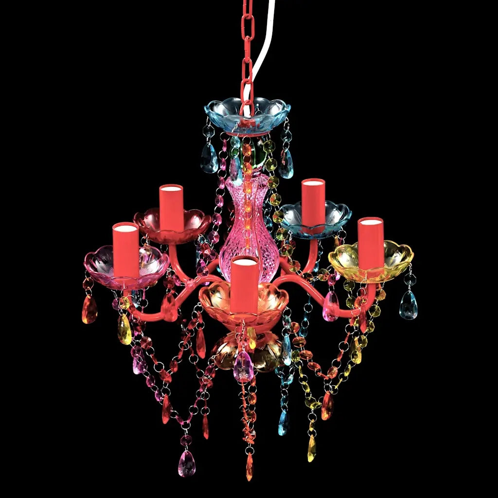 Lampadario in Cristallo 5 Lampadine Multicolore 240311