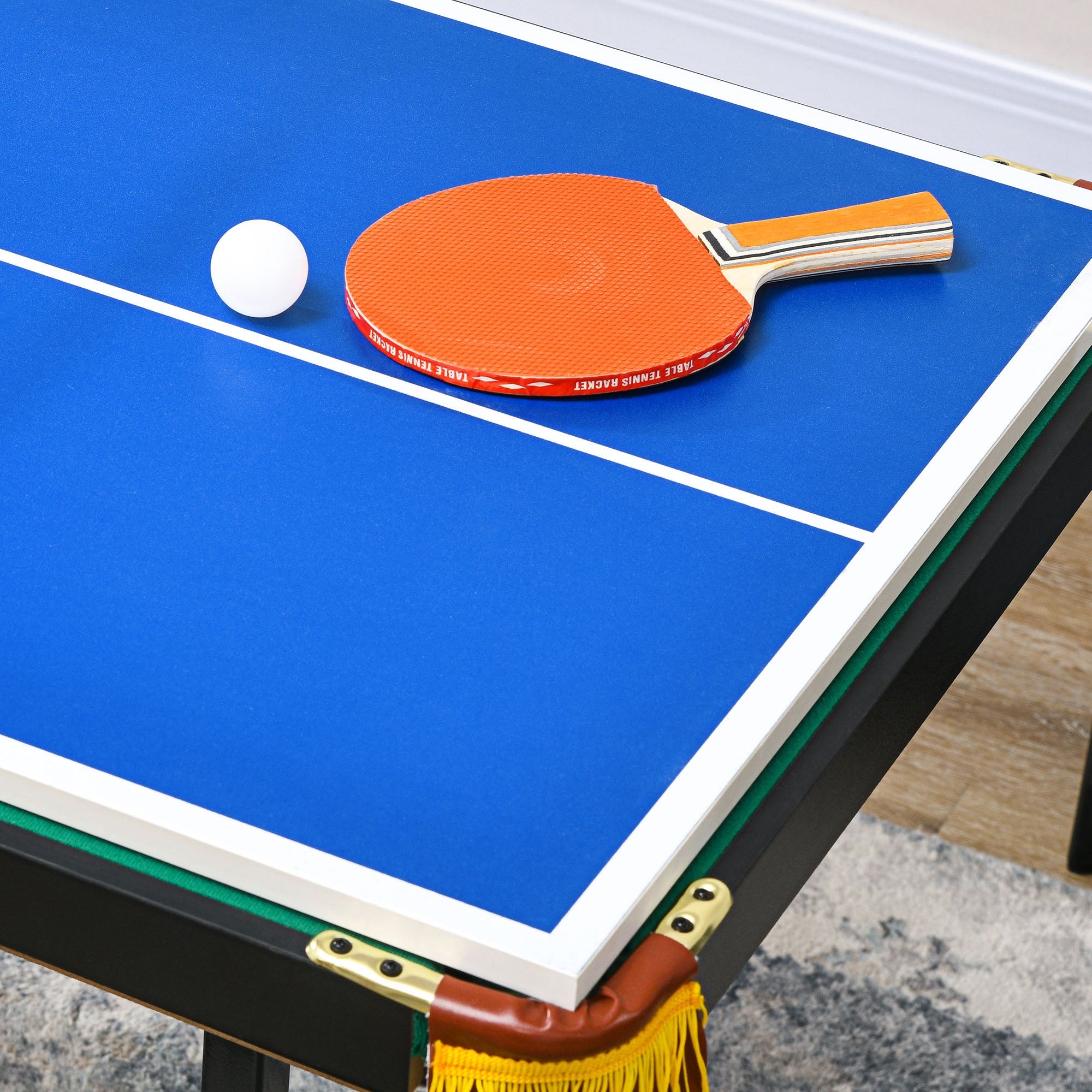 Tavolo Multi Gioco Pieghevole 2 in 1 per Biliardo e Ping Pong 140x63x60-80 cm con Accessori Inclusi