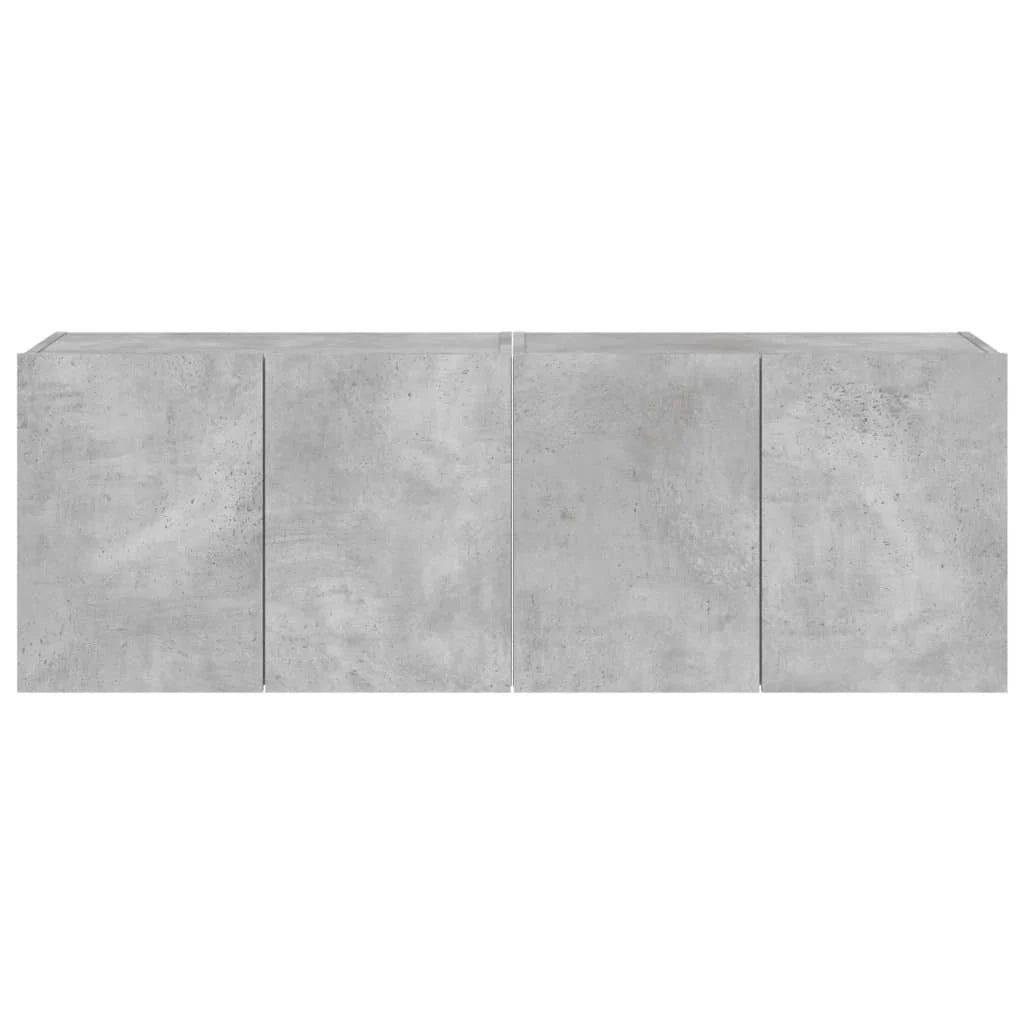 Mobile TV multimediale da parete mensola TV credenza mobile TV sala da pranzo soggiorno camera da letto e luci LED 2 pezzi 60 x 35 x 41 cm grigio 02_0029133