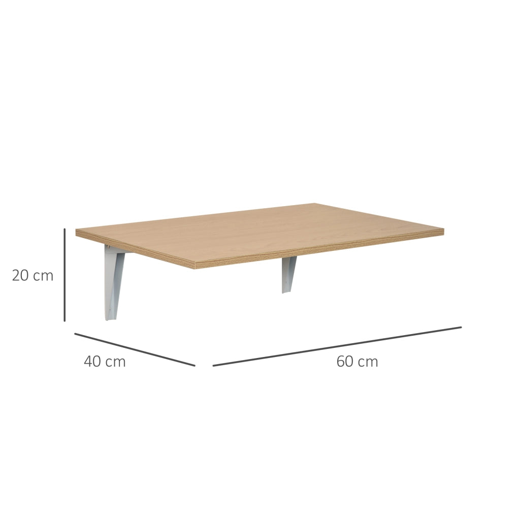 Tavolo Pieghevole a Parete Legno ¨C zephmum ¨C Naturale 60x40x20 cm