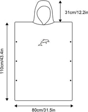 Poncho-Handdoek, 110 x 80 cm, microfibra, poncho surf, asciuga velocemente, poncho per il bagno, lunga copertura con cappuccio per uomini e donne, poncho-asciugamano ideale per spiaggia, surf, sauna, rosa.