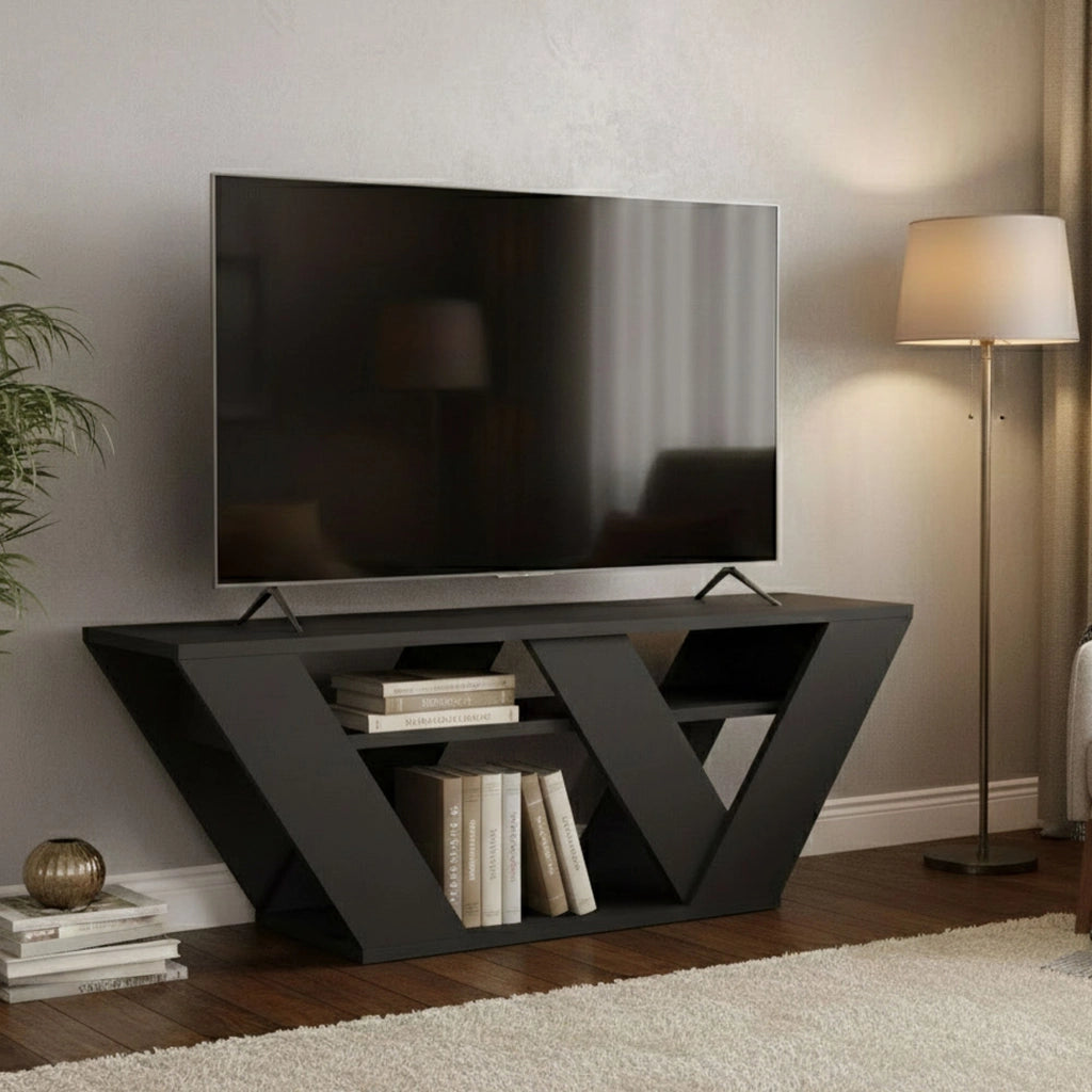 Mobile porta TV Amazzonite, Credenza da soggiorno, Armadio basso per TV, Base parete attrezzata, 110x30h40 cm, Antracite