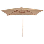 Ombrellone da Esterni-Ombrello da giardino con Palo in Legno 200x300 cm Tortora
