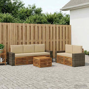 Set di divani da esterno 6 pz Naturale e Beige 3384039