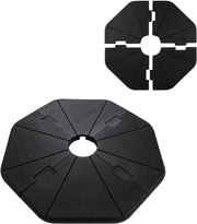 Set di 4 piedini per ombrellone, riempiti con acqua o sabbia, set di 4 piastrelle per ombrelloni in HDPE, supporto per ombrellone per spiaggia, giardino, balcone, terrazzo, ottagonale, 116 x