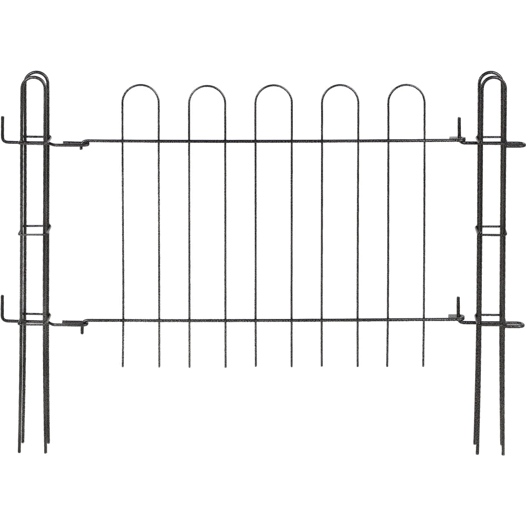 Cancello da giardino KADAX, pannello in metallo per recinzione con pali 93x72cm