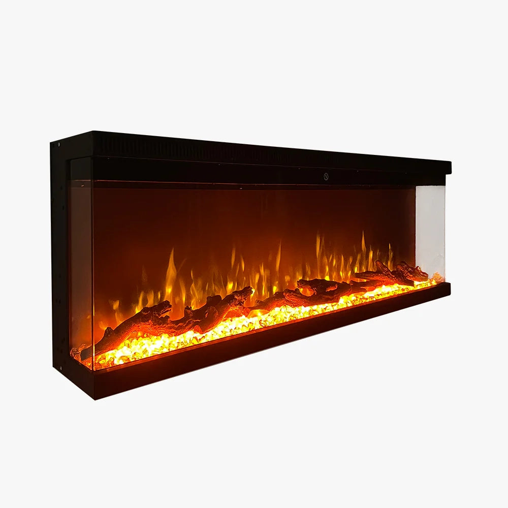 Camino elettrico da parete caminetto a incasso 3 Lati BOSTON100 L101,6 x P20 x H44