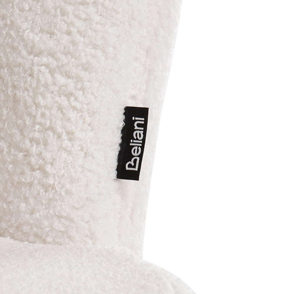 Sedia da ufficio in tessuto bouclè di colore bianco con base girevole altezza regolabile elegante moderna