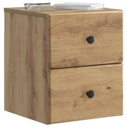 Comodino | Armadio da Notte | Mobiletto da notte a muro Rovere Artigianale 34,5 x 33 x 40 cm