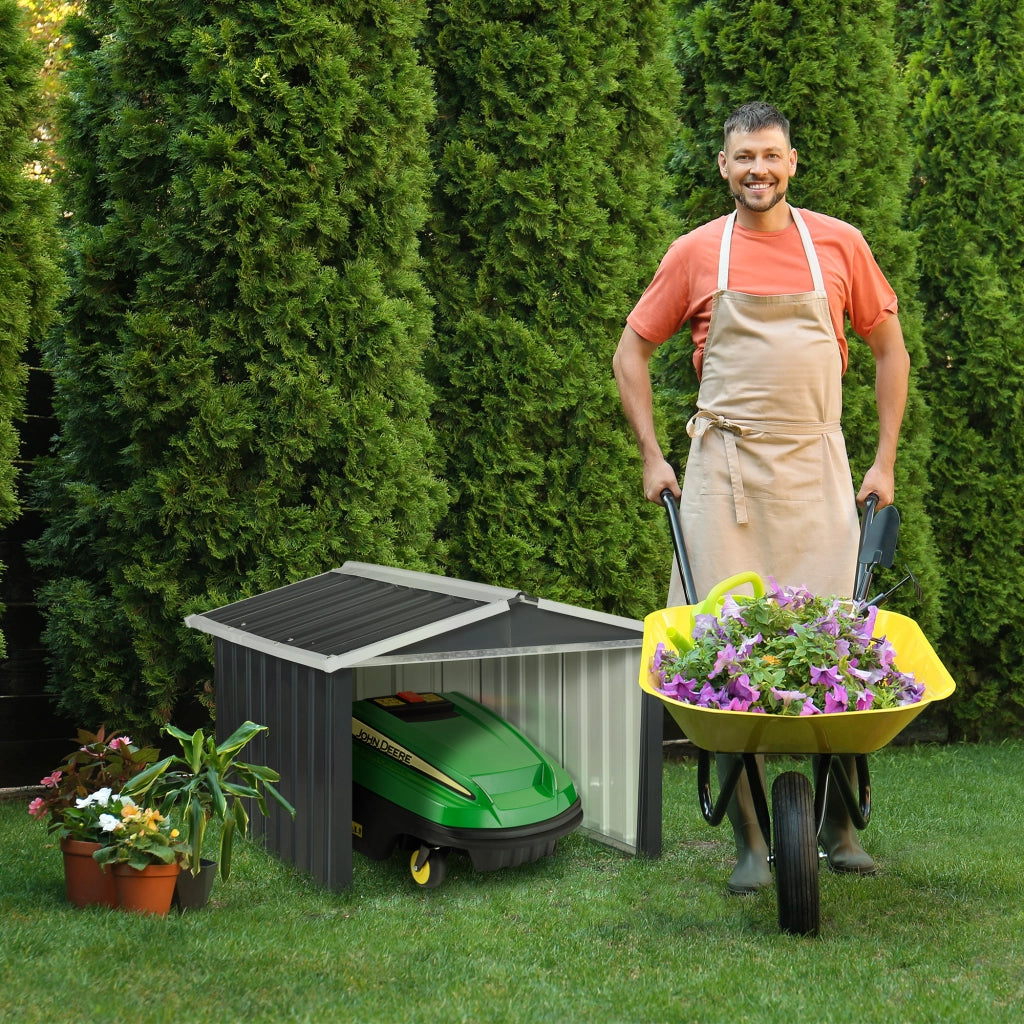 Capanno da giardino per robot tagliaerba ¨C Minimal ¨C grigio metallo