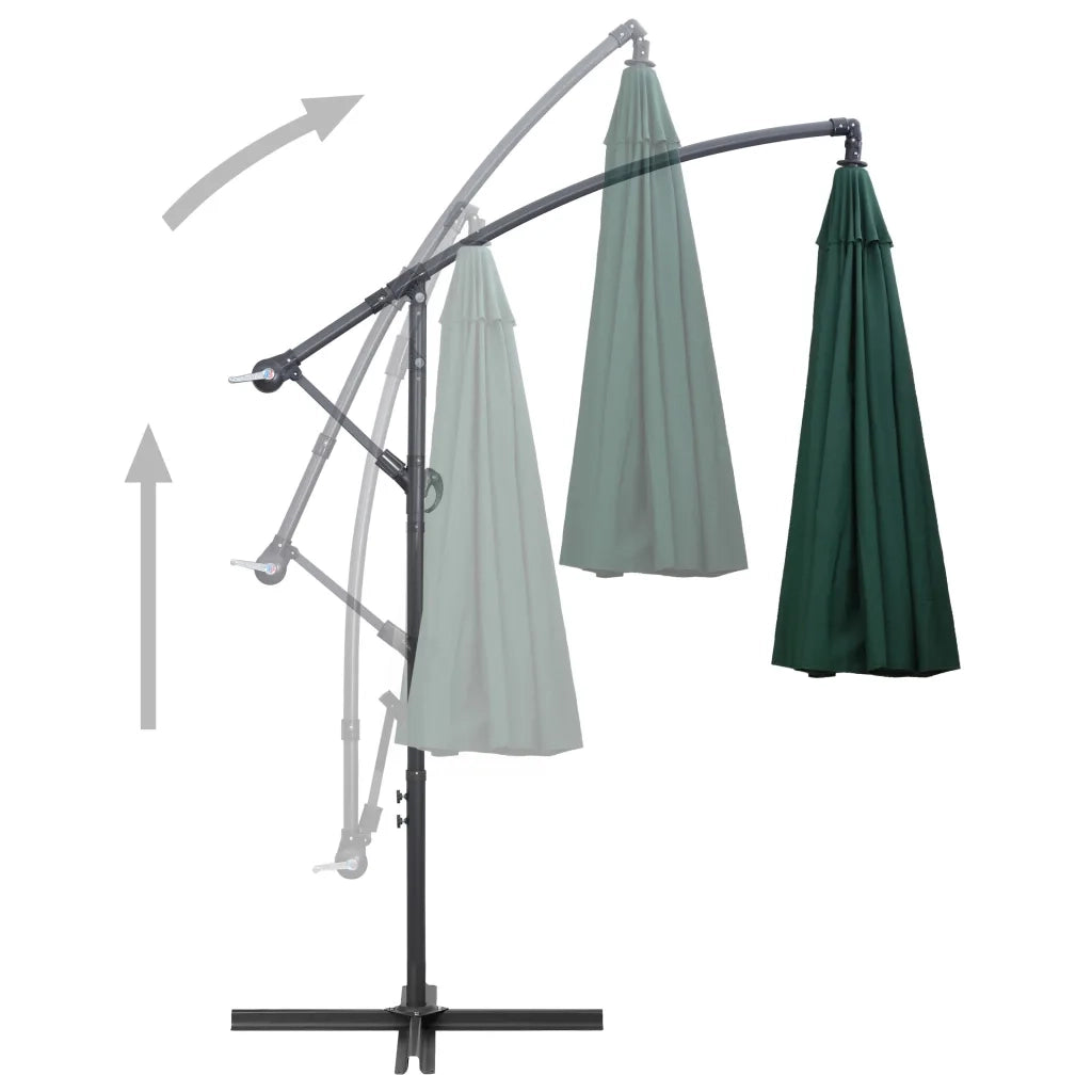 Ombrellone a Sbalzo Verde 3 m Palo in Alluminio 47221