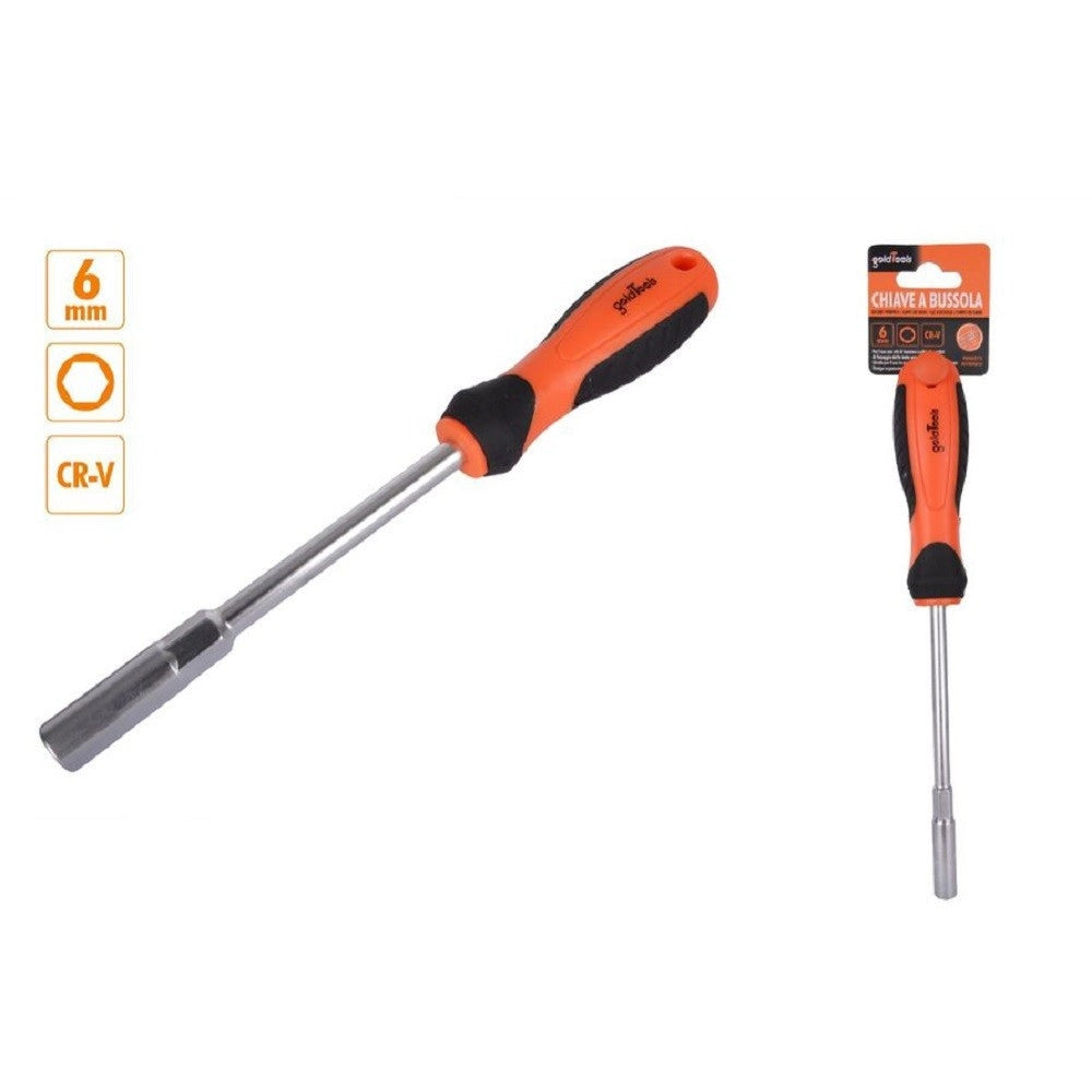 Trade Shop - Chiave A Bussola Esagonale 6 Mm Cacciavite Cr-v Con Impugnatura Ergonomica 94863 -