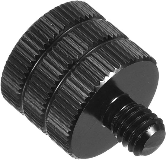 Adattatore per stativo con trasformazione da 3/8" femmina a M6 maschio.