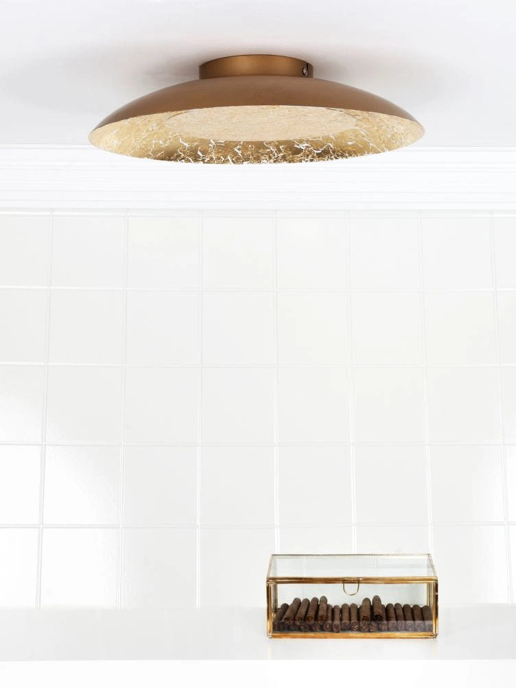 Plafoniera LED Lucide Foskal 12W 2700K tonda oro 34,5cm