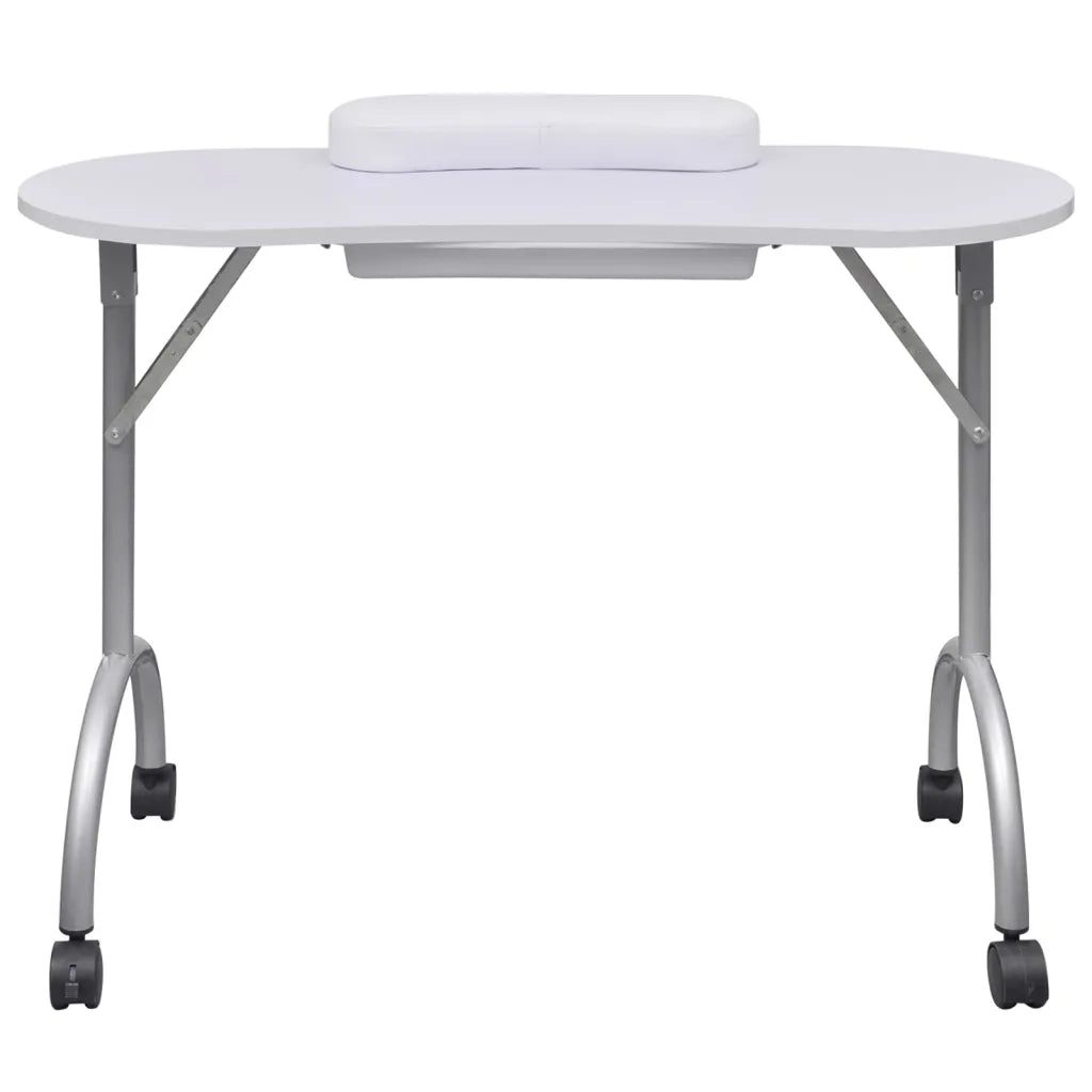 Tavolo Pieghevole per Manicure con Rotelle Bianco CFW1572477