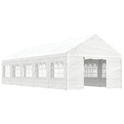 Gazebo con Tetto Bianco 11,15x4,08x3,22 m in Polietilene 3155489