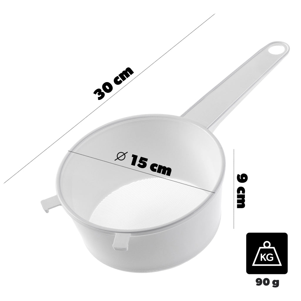 Colino a maglie fitte KADAX per farina, latte, zucchero a velo, da cucina, in plastica, 15 cm (150 mm)