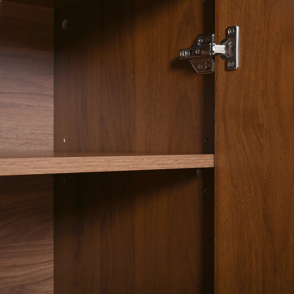 Guardaroba compatto 115x38.5x191.5 cm con scarpiera e ripiani regolabili in MDF noce
