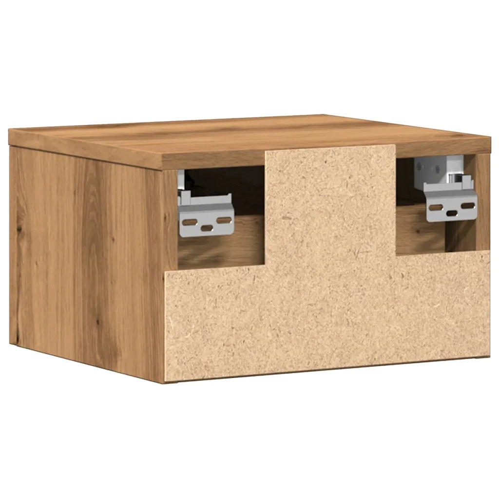 Comodini a Muro 2 pz-Set di 2 Tavolino da notte Rovere Artigianale 34x30x20 cm