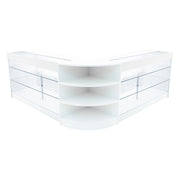 Set Bancone Bianco Apollo LED K1500 LM60 con Vetrina Espositiva 3 Ripiani