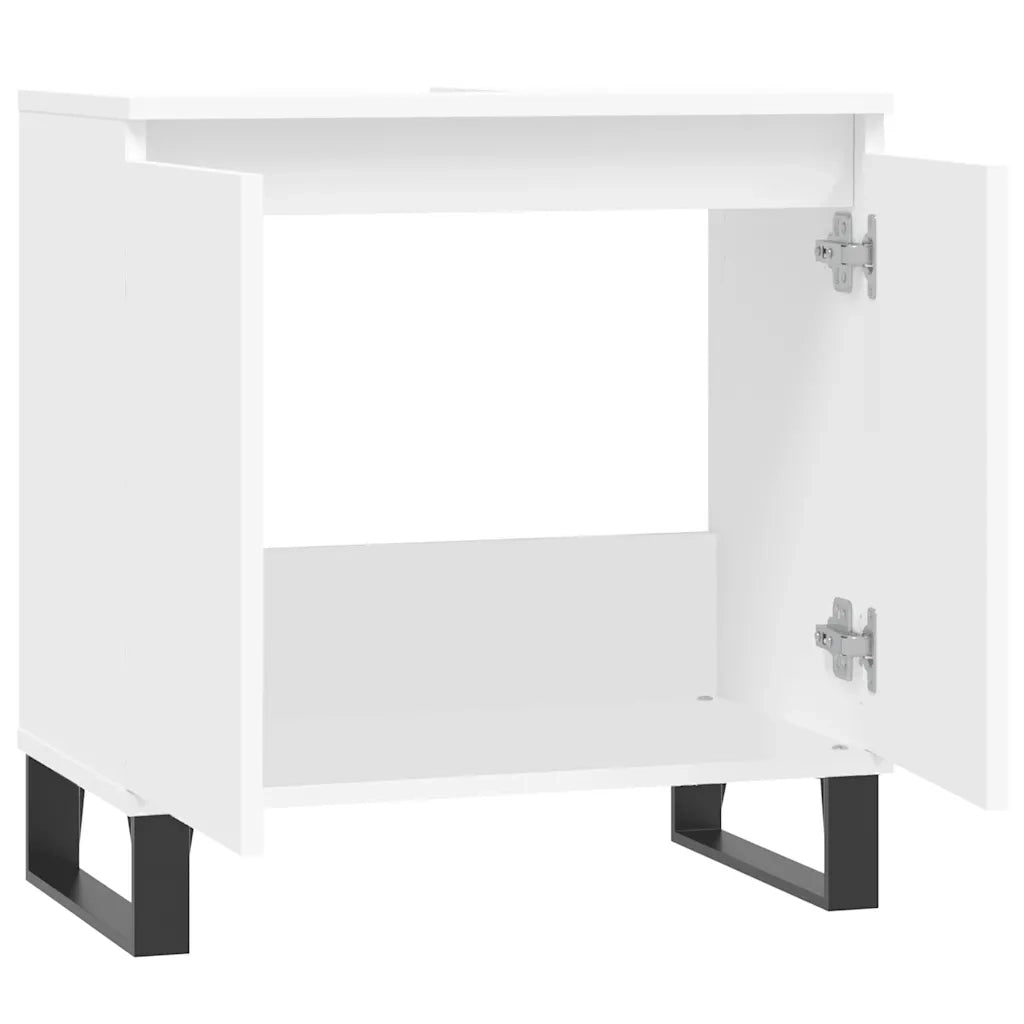 Mobiletto da bagno moderno bianco con vani contenitori 58 x 33 x 60 cm in legno composito bianco 02_0049028