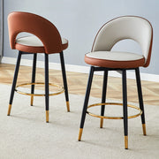 Sgabello da bar girevole a 360¡ã. Cuscini di seduta grigio chiaro e marrone, in materiale PU, comodo sgabello imbottito, adatto a bar, sale da pranzo,