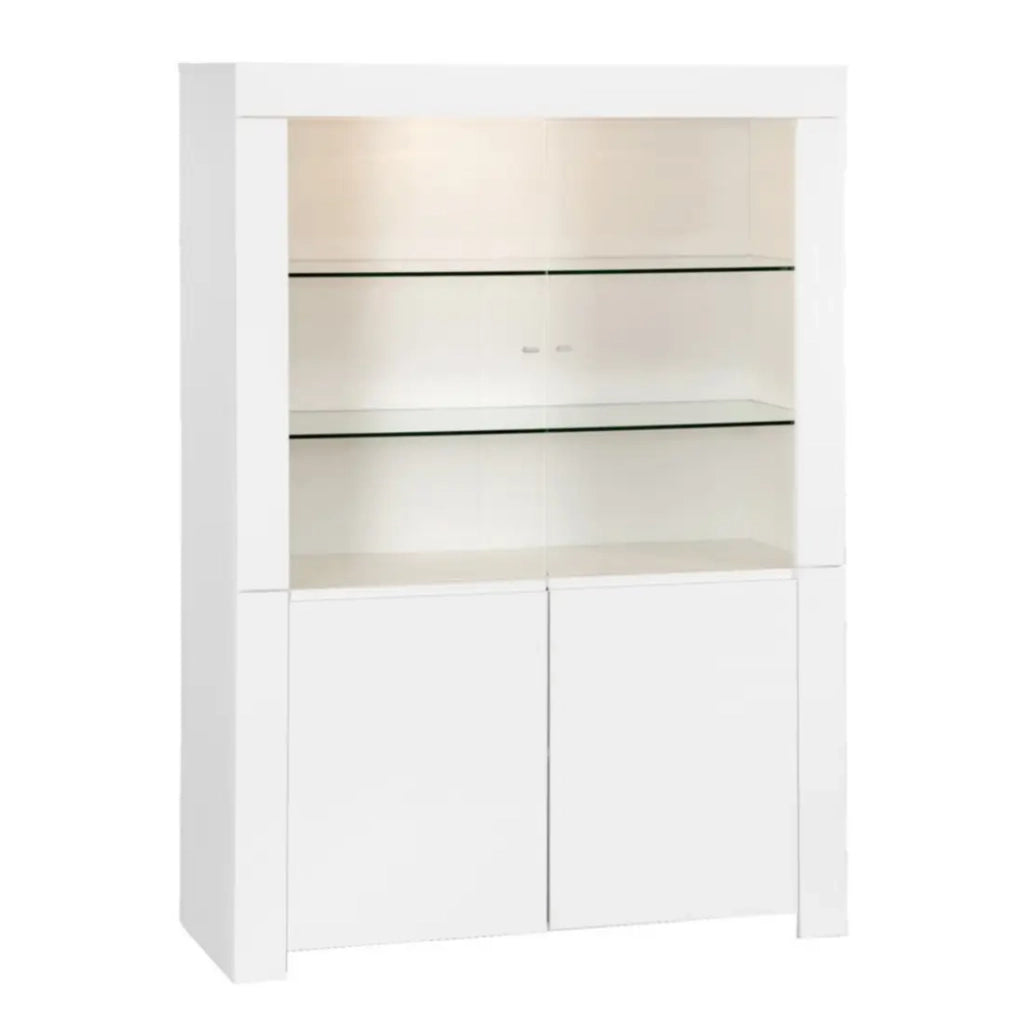 Vetrina credenza FOLOMI - Bianco Lucido - Stile Design - 170x123x50