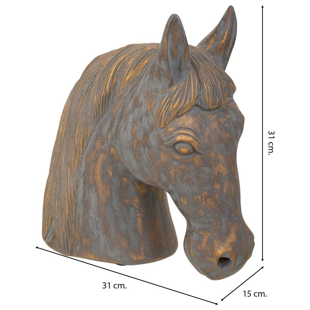 Figura decorativa in poliresina grigia 31x15x31h