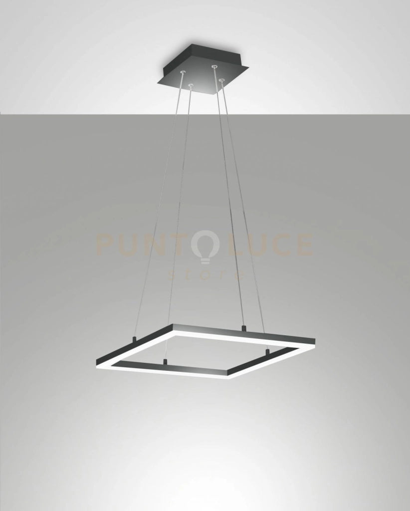 BARD SOSPENSIONE ANTRACITE L.42X42CM A LED  3000K - 39W - 3880 lm DIMMERABILE C/ACC.