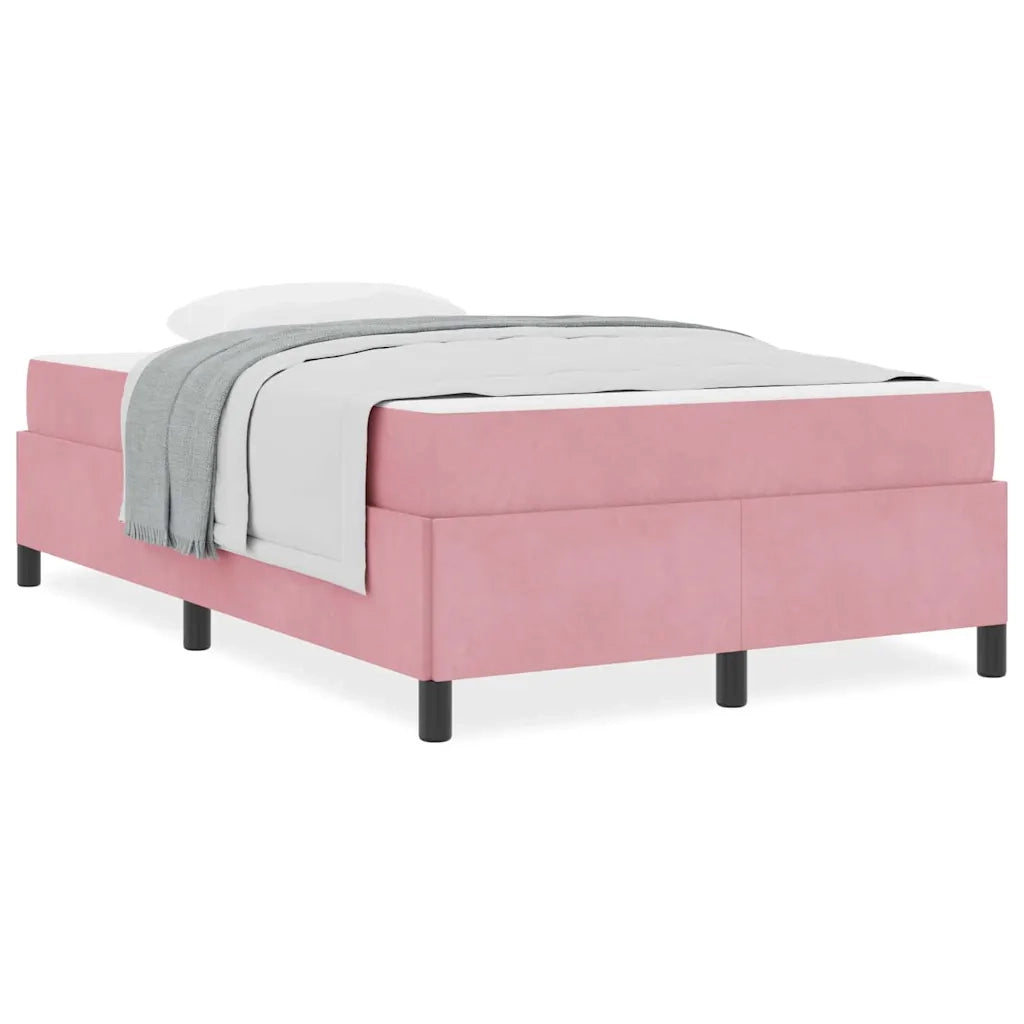 vidaXL Struttura del letto Rosa e bianco 120 x 200 cm Velluto