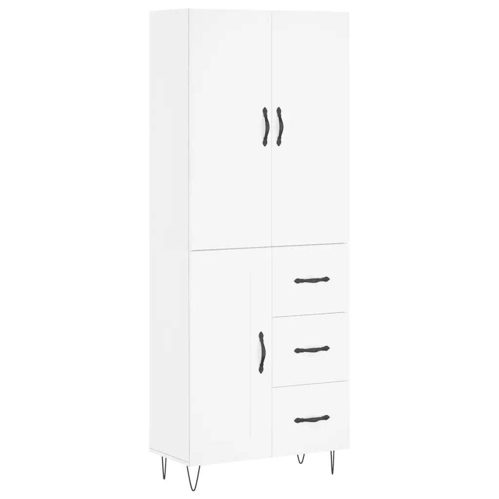 vidaXL Credenza Bianca 69,5x34x180 cm in Legno Multistrato