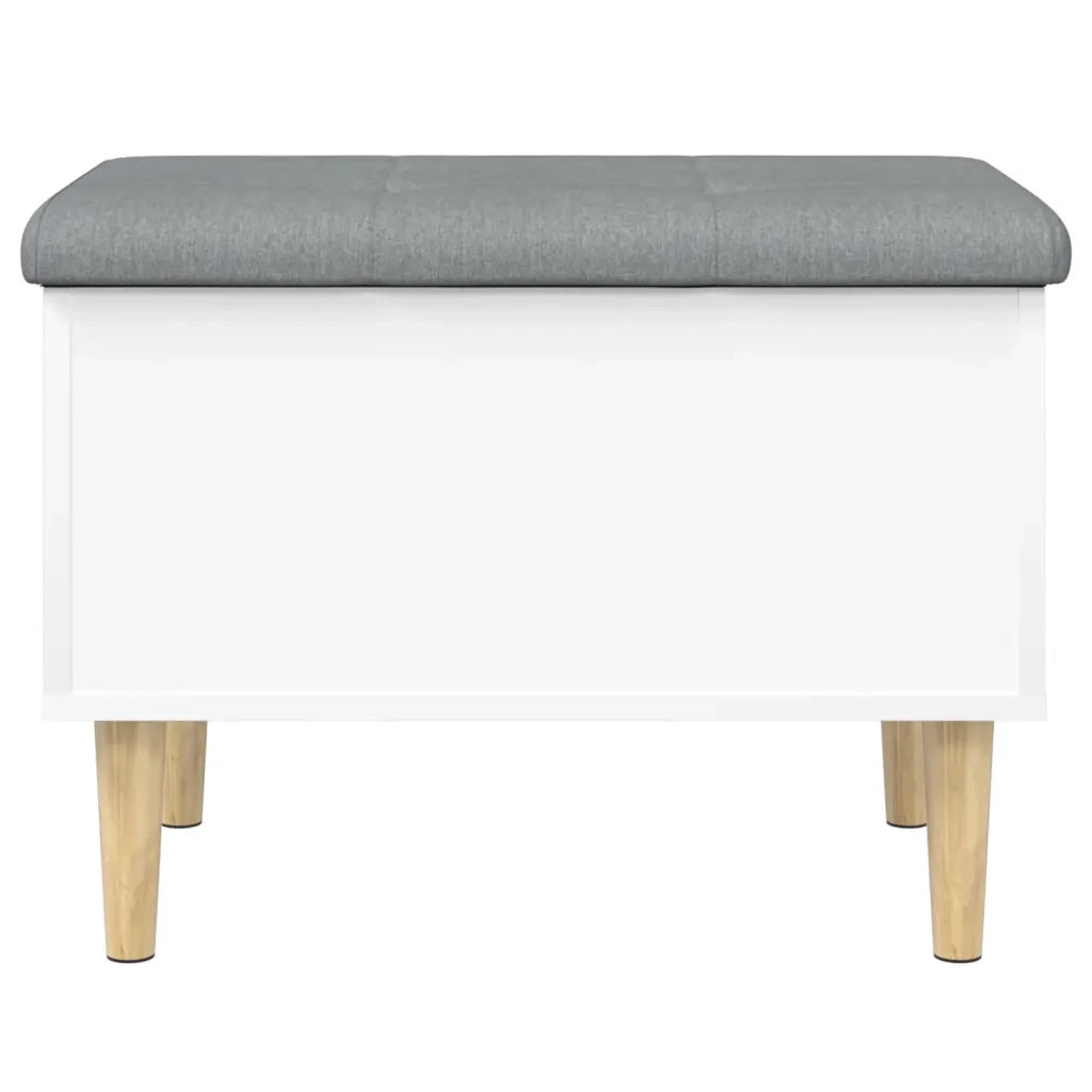 Panca Portaoggetti Bianca 62x42x46 cm in Legno Multistrato 835068