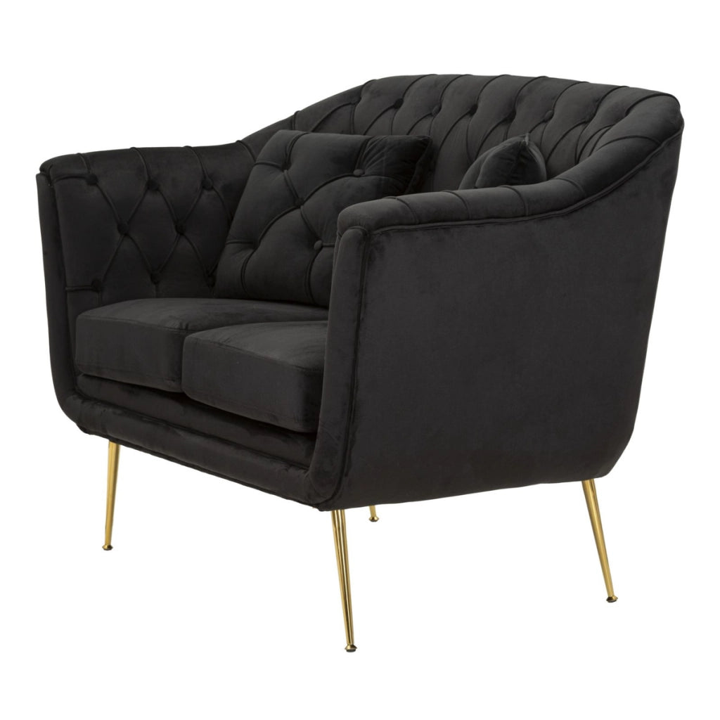 Divano VKH896, Nero, Poliestere, 130x83x91 cm