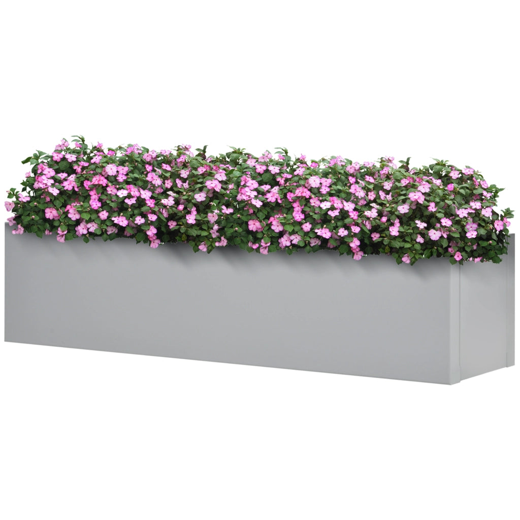 Vaso da Giardino in Acciaio ¨C Zephmum ¨C Grigio 91x22x22