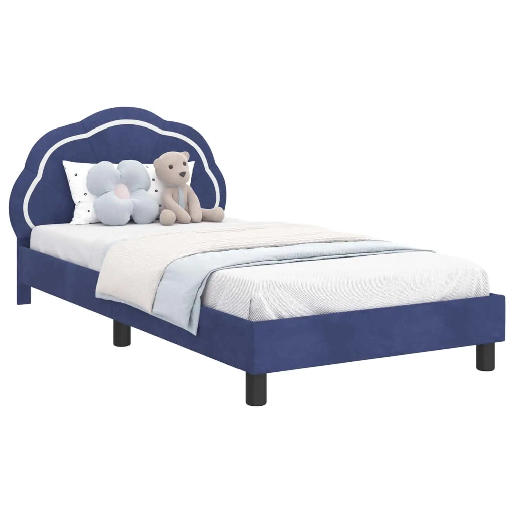 Struttura letto bambini con testata Blu Polizia 90 x 200 cm 42010928