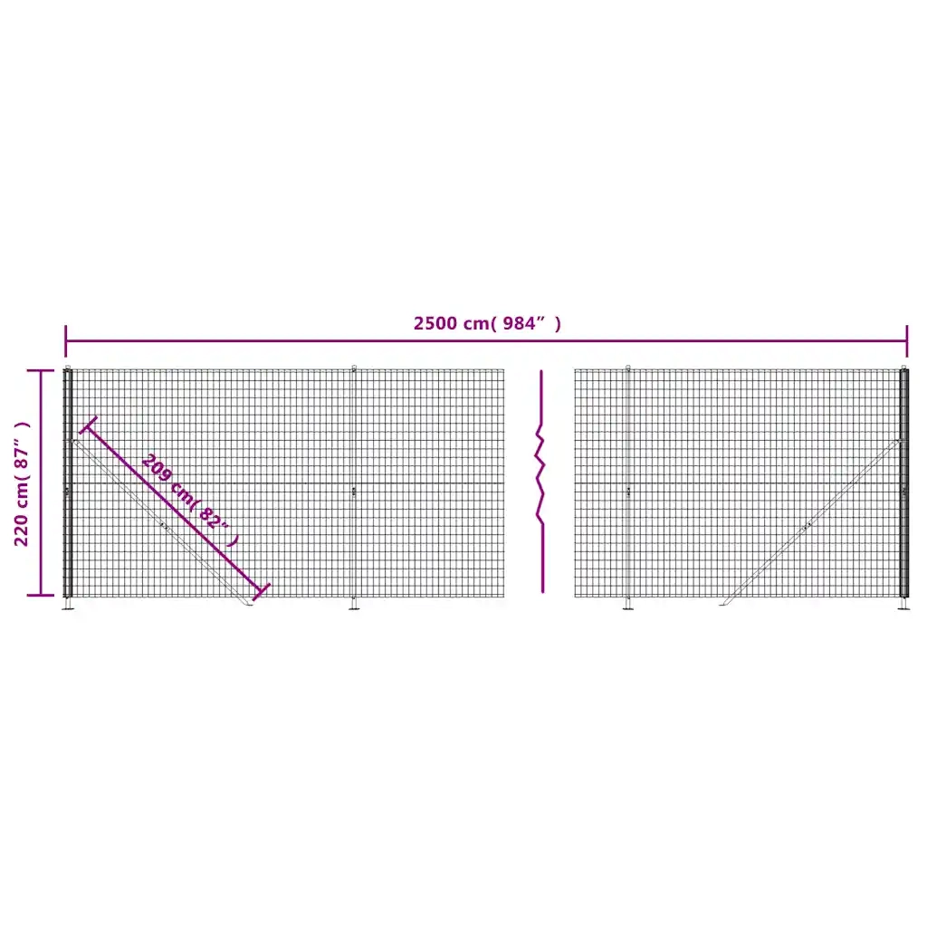 Recinzione Metallica con Flangia Antracite 2,2x25 m 154303