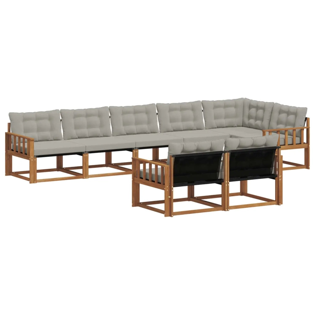 Set di divani da esterno 8 pcs Grigio Naturale e Chiaro 3369574