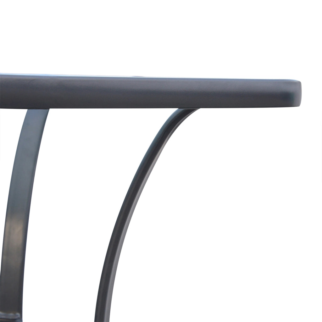 TAVOLO Bistrot quadrato 68,5x68,5x84 cm Nero in metallo e vetro