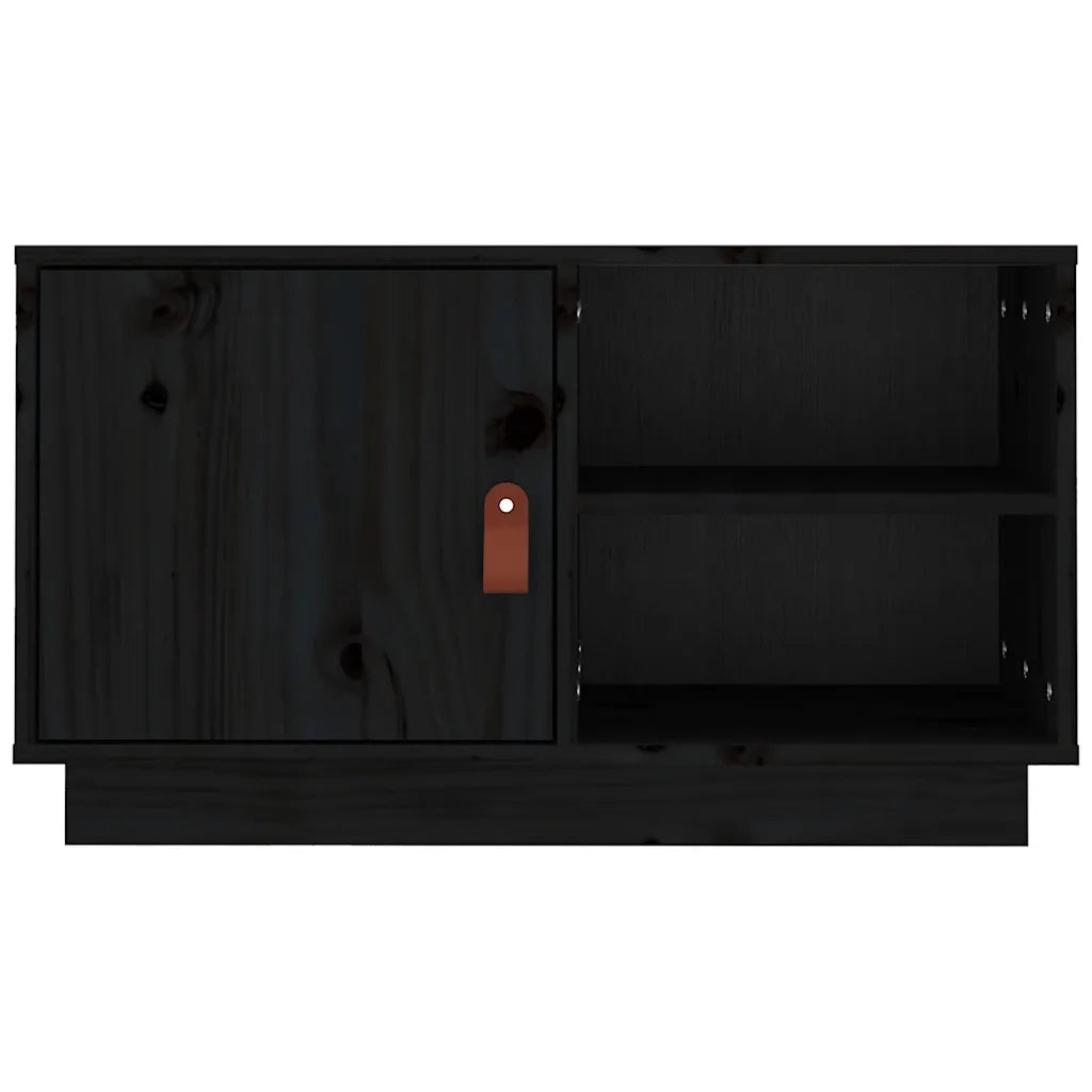 Mobile TV | Armadietto TV | Mobile Porta TV Nero 70x34x40 cm in Legno Massello di Pino