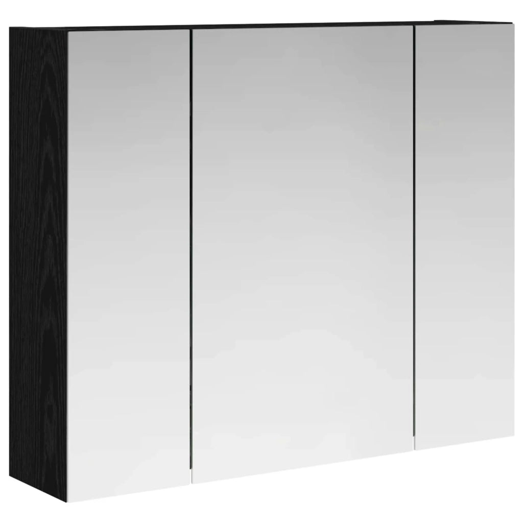 Mobiletto per specchio da bagno Rovere Nero 60 x 14,5 x 50 cm