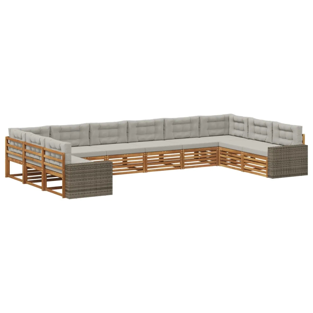 Set divani 10 pz Legno di Acacia Massello 3383909