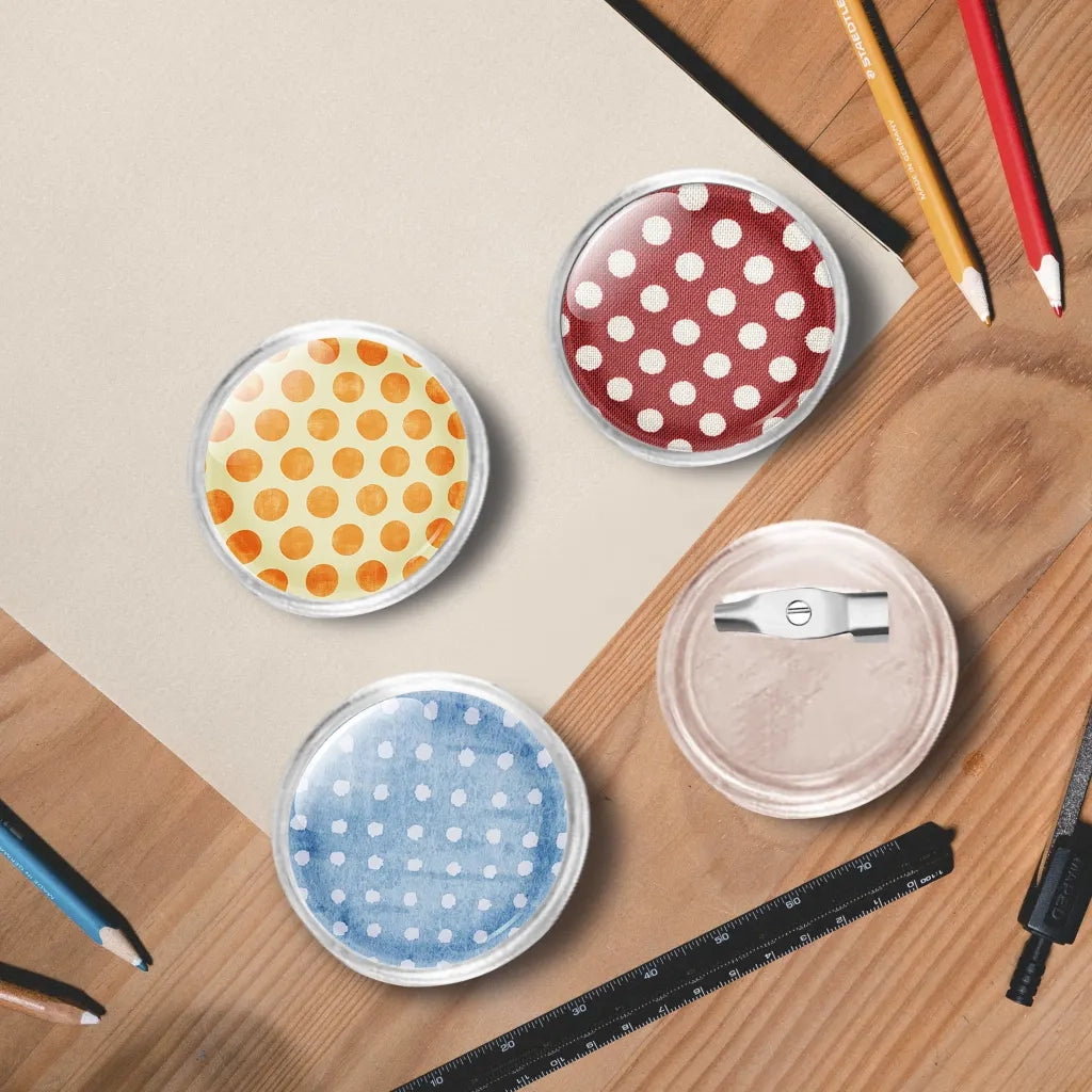 Bottoni per Badge con Spilla 100 Set in Acrilico 25 mm CFW8430647