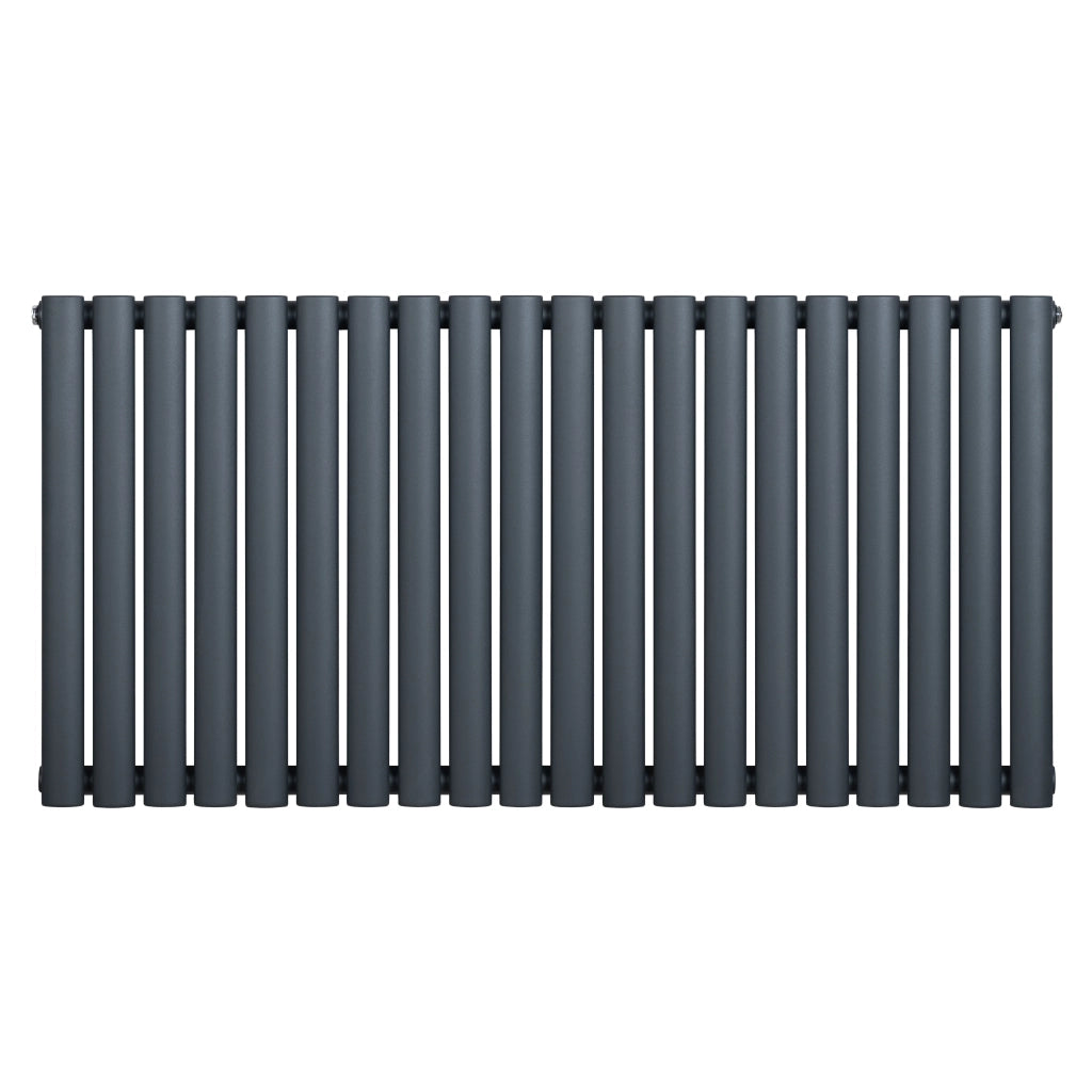 Radiatore Orizzontale Design Ovale Colonna Singola Antracite 600x1200 mm