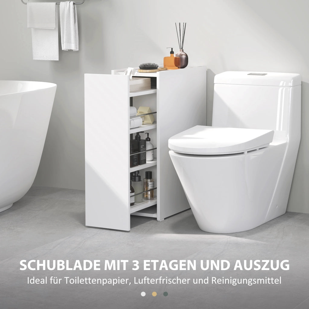 Mobile Bagno Stretto con Cassetto Profondo ¨C Zephmum ¨C Legno Bianco 60x30x
