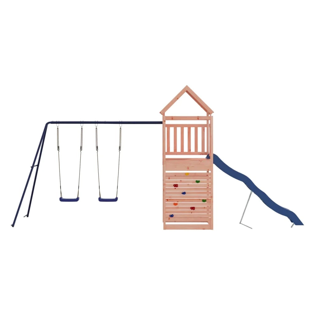 Area giochi all'aperto con altalene scivolo e robuste strutture per arrampicarsi  giochi da giardino 525 x 199 x 249 cm legno massello di abete Douglas 02_0004835