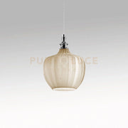 CLEOFE S/10 - LAMPADARIO SOSPESO 1 LUCE ATTACCO E27 IN VETRO COLORE OCRA D.24CM